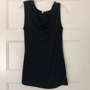 Halogen Women's Black Draped Neck Sleeveless Top Sz SMALL Shirt